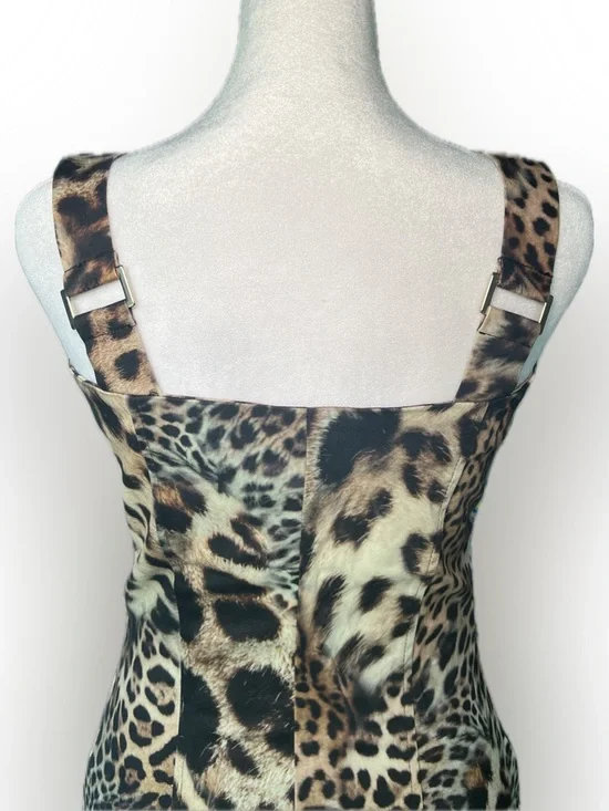 STUDIO F Leopard Print Zip-Front Mini Dress - Brown - Picture 12 of 14
